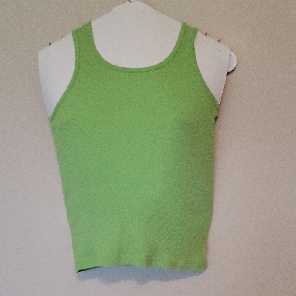 Faded Glory Green Fitted Sleeveless Tank Top